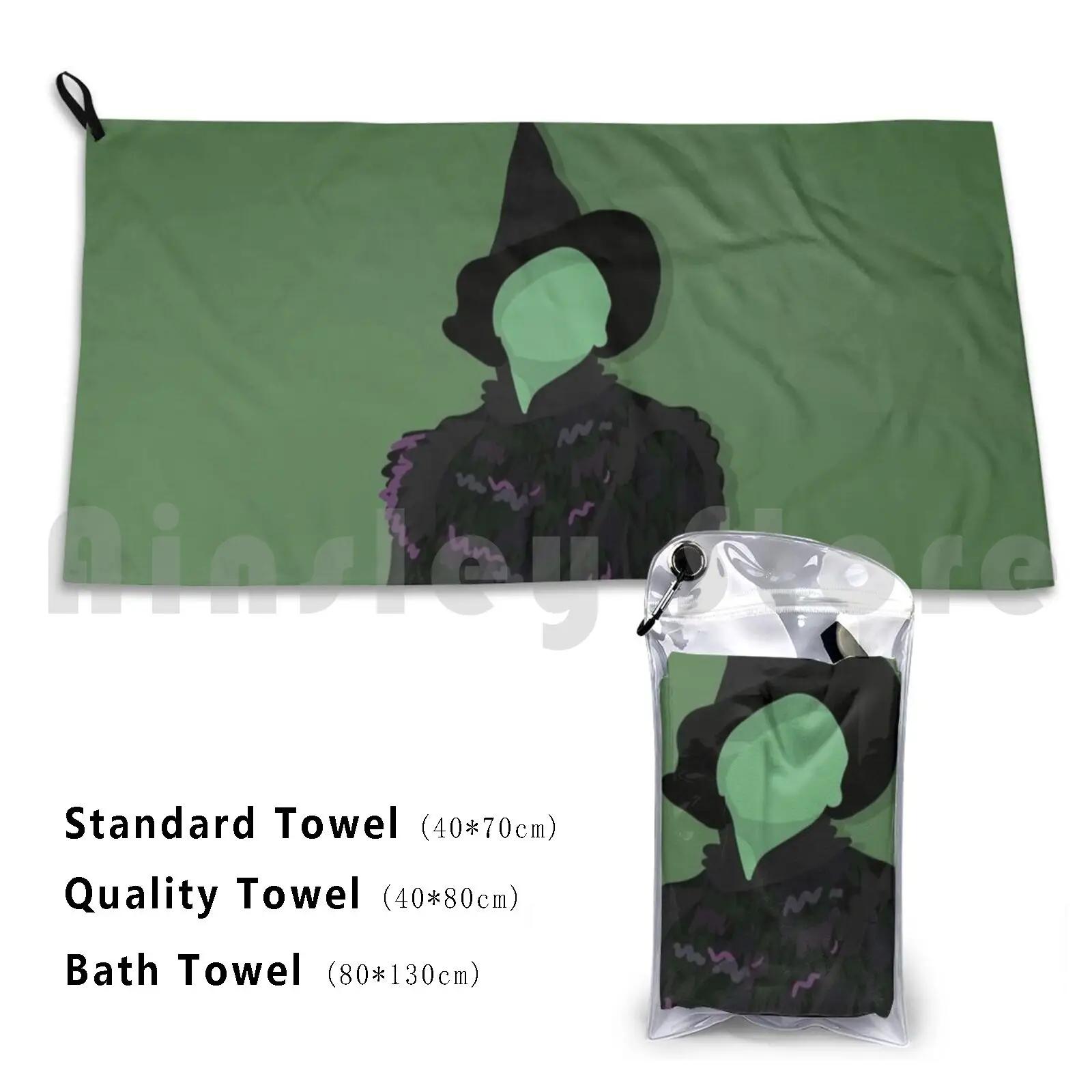 Elphaba Bath Towel Beach Cushion Wicked Broadway Musical Musicals Theater Theatre Elphaba Glinda Witch Wicked Witch