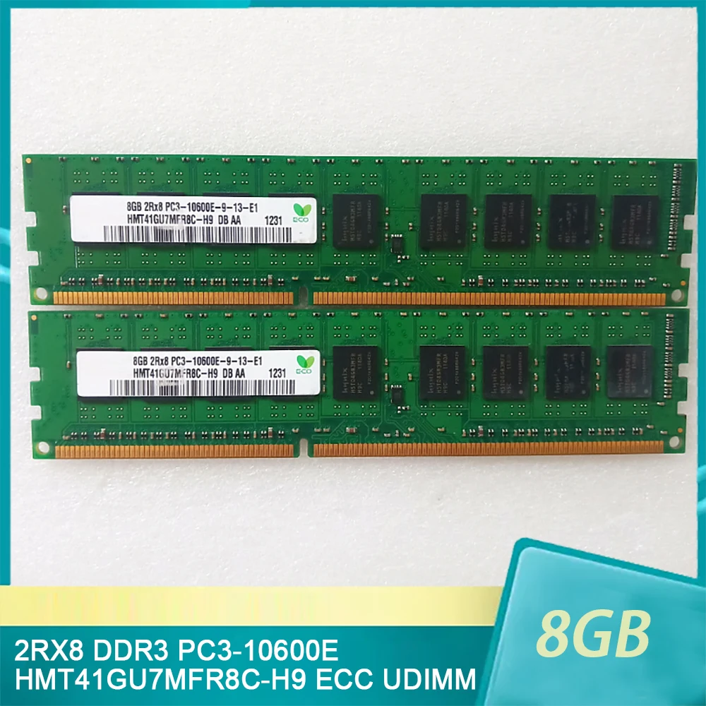 1 Pcs For SK Hynix RAM 8GB 8G 2RX8 DDR3 1333 PC3-10600E HMT41GU7MFR8C-H9 ECC UDIMM Memory