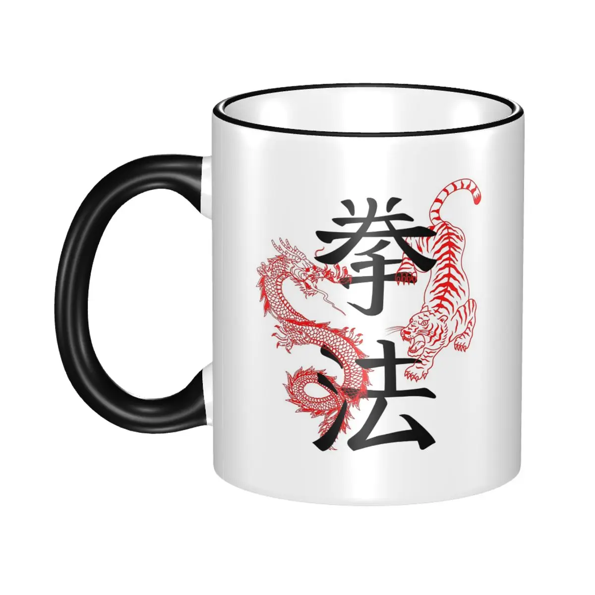 Kenpo Symbol Tiger And Dragon Mug Funny Ceramic Coffee Cups Tea Mugs Milk Cup Drinkware Gifts for Woman Man