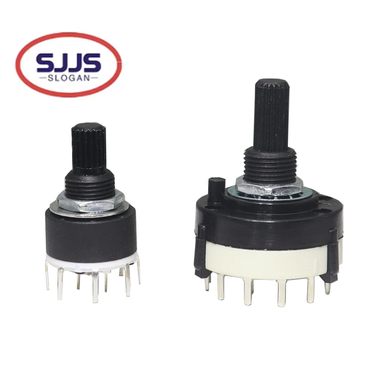 【5PCS】RS16 RS26 Rotary 1 2 3 4 Pole Position 3/4/5/6/8/12 Selectable 16mm 26mm SR16 SR26 Gear Band Switch