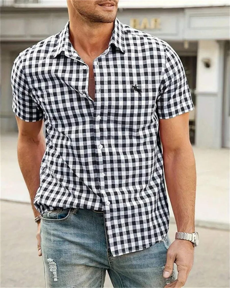 New men's shirts available in stripes and plaid in a variety of colors for casual everyday wear plus size clothing fast shipping