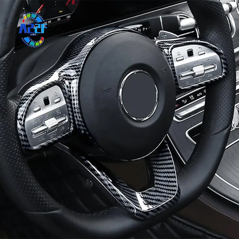 

A22F-2PCS Автомобильный руль, кнопка, рамка, наклейка, накладка для Benz W177 W205 W213 Sport Edition 2019-2020
