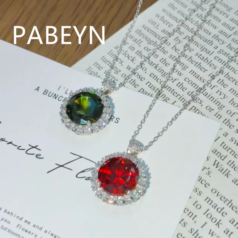 925 Sterling Silver Fashion Luxury 10 Carat Sparkling Zircon Pendant Necklace Ladies Elegant Accessories Luxury Jewelry for Her