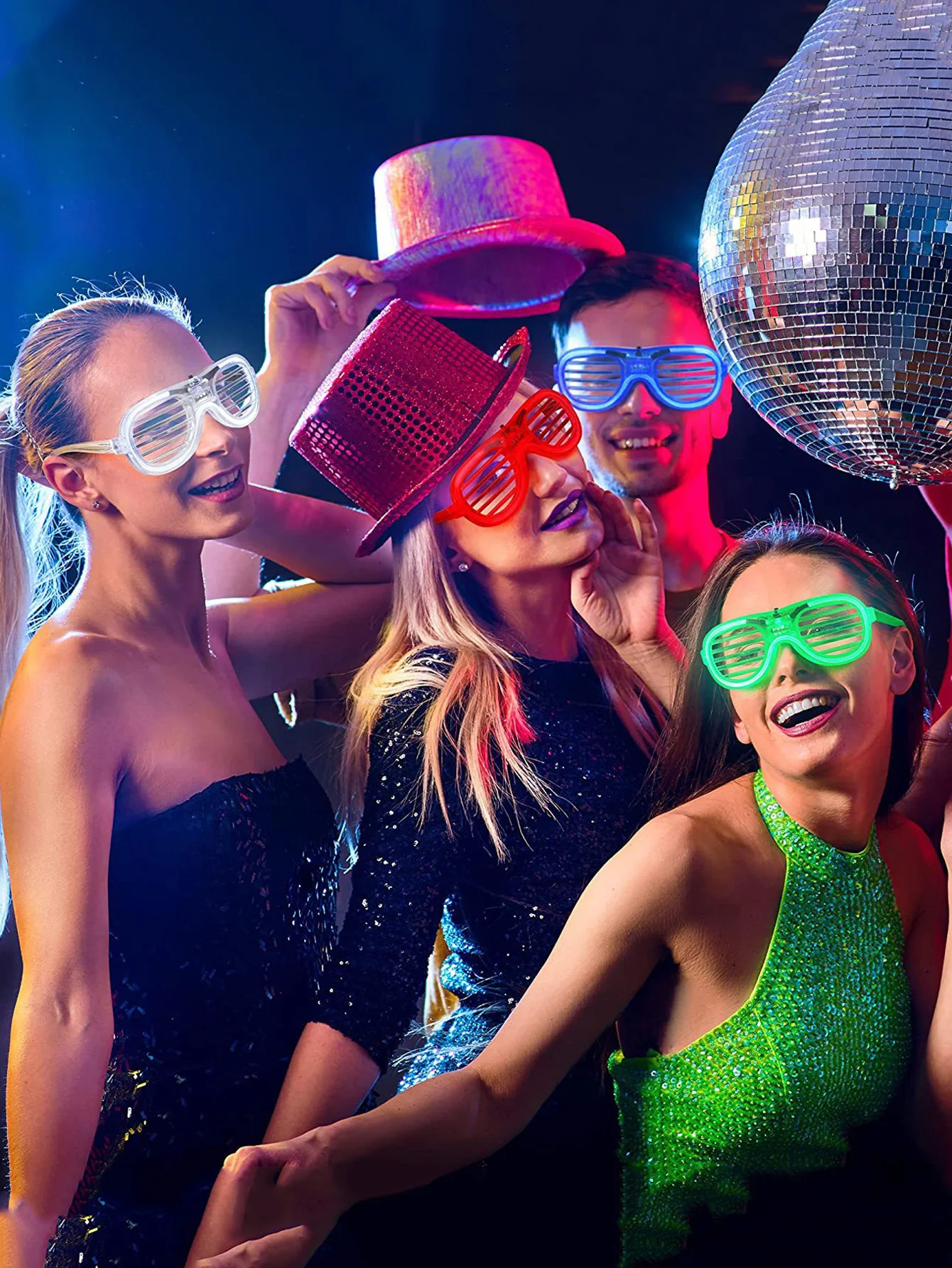 1-15 قطعة LED توهج نظارات 6 ألوان النيون LED مصراع الظل نظارات هدايا عيد ميلاد الاطفال الستائر 3 أضواء نظارات اللعب هدايا الحفلات #5