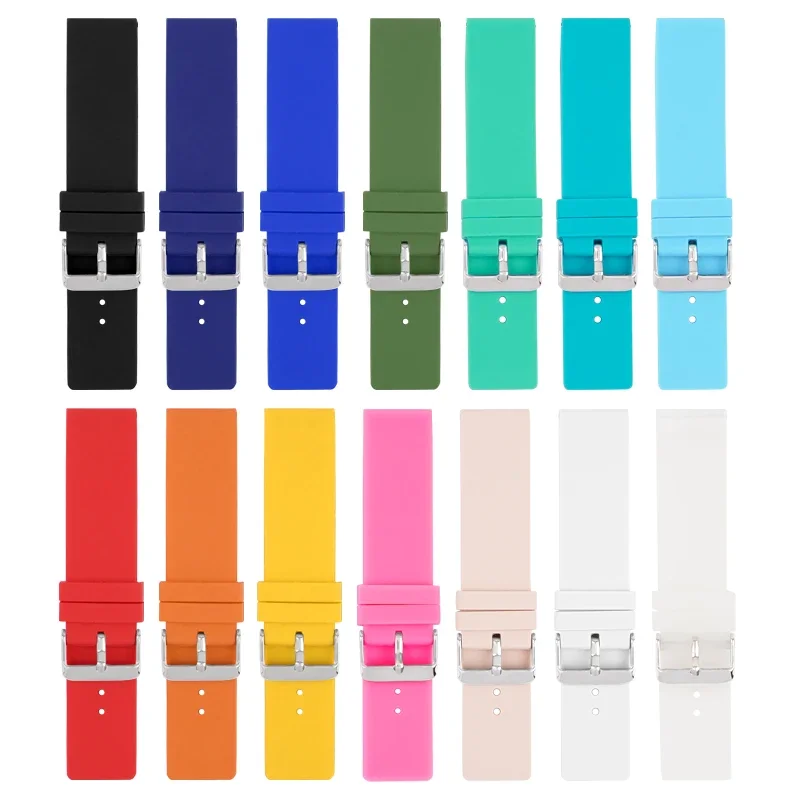 العالمي المطاط سيليكون حزام 12/14/16/18/20/22/24 مللي متر الرجال النساء لينة الرياضة مقاوم للماء ساعة ذكية الفرقة سوار لهواوي GT 4