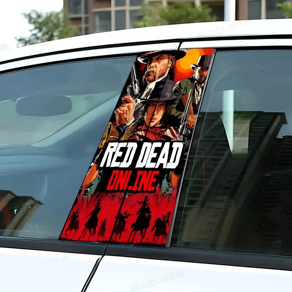 

Popular Game Red Dead Redemption 2pcs Car B-Pillar Decal Car Sticker Car Door Pillar Decal Scratch Resistant Self-Adhesive Paper