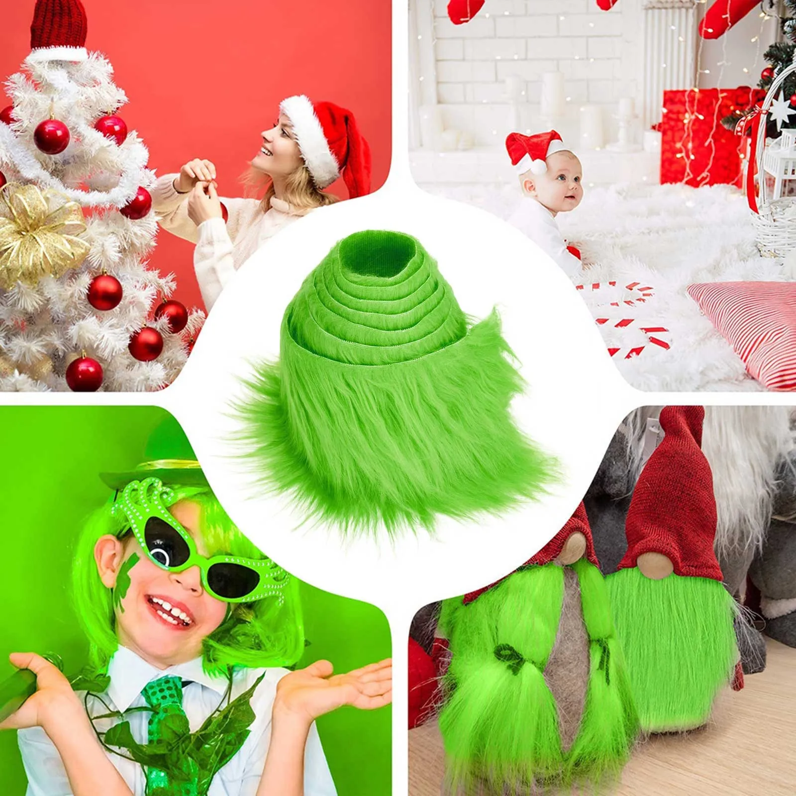 

Party Precut Beard Gnomes Fur Costume Cosplay Dwarf Christmas Fuzzy Faux Fur Cosplay Hair Fabric Decoration Strips Costume For