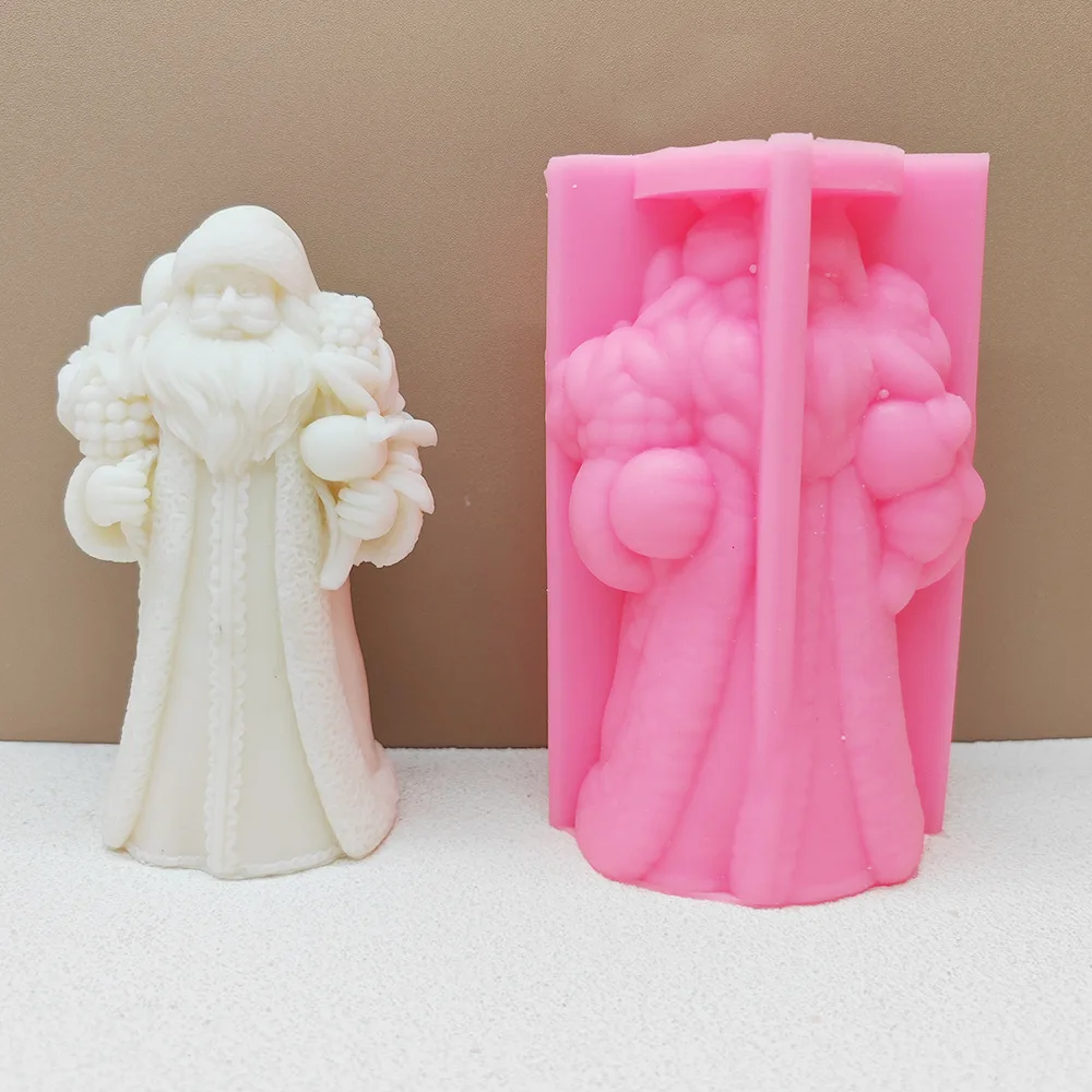 

Santa Claus Candle Silicone Mold Gift Sack Santa Claus Epoxy Resin Silicone Mould Fruit Santa Claus Concrete Cement Gypsum Molds