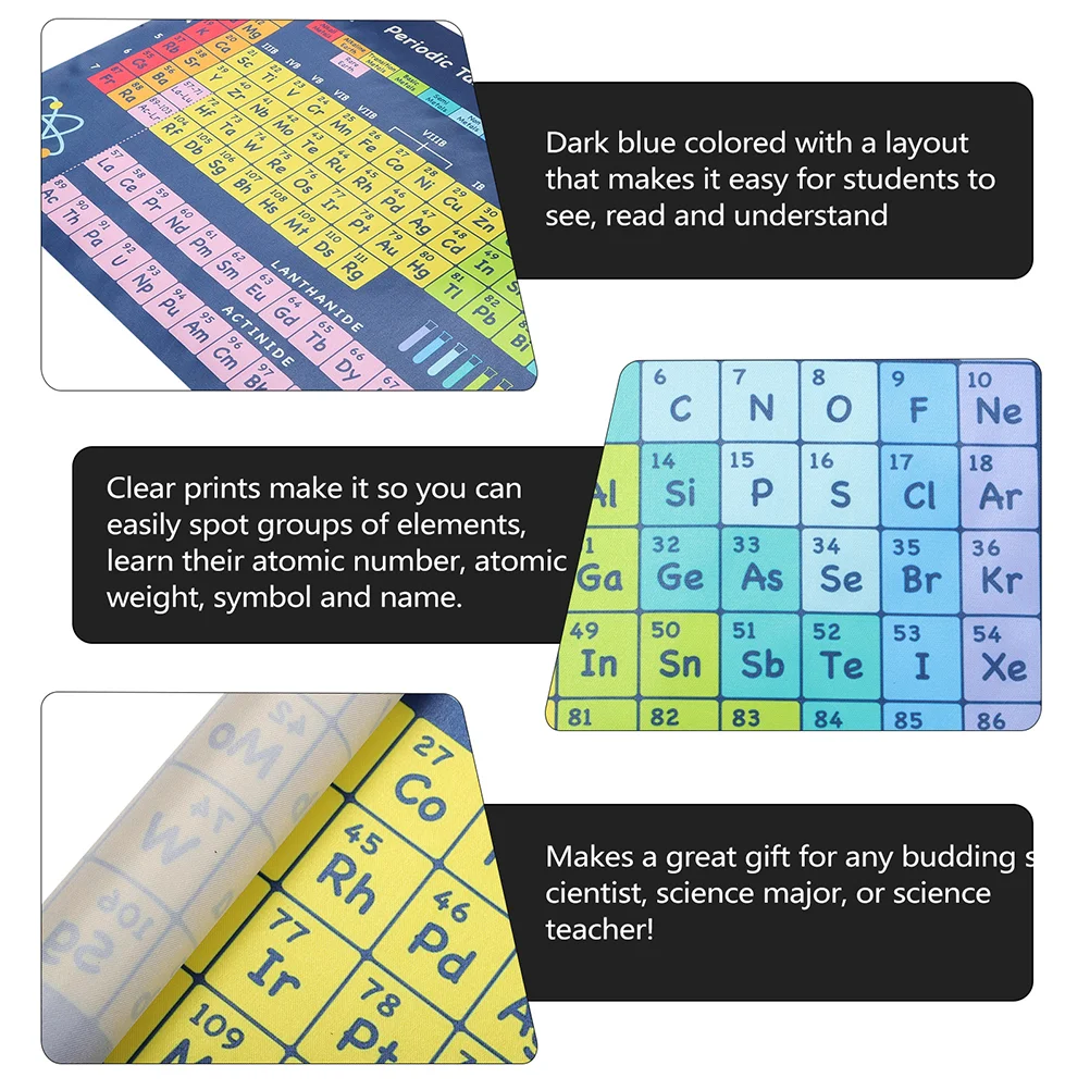 Pôster de mesa periódica química, material escolar, decoração de estudantes, elementos de pano de seda, parede infantil