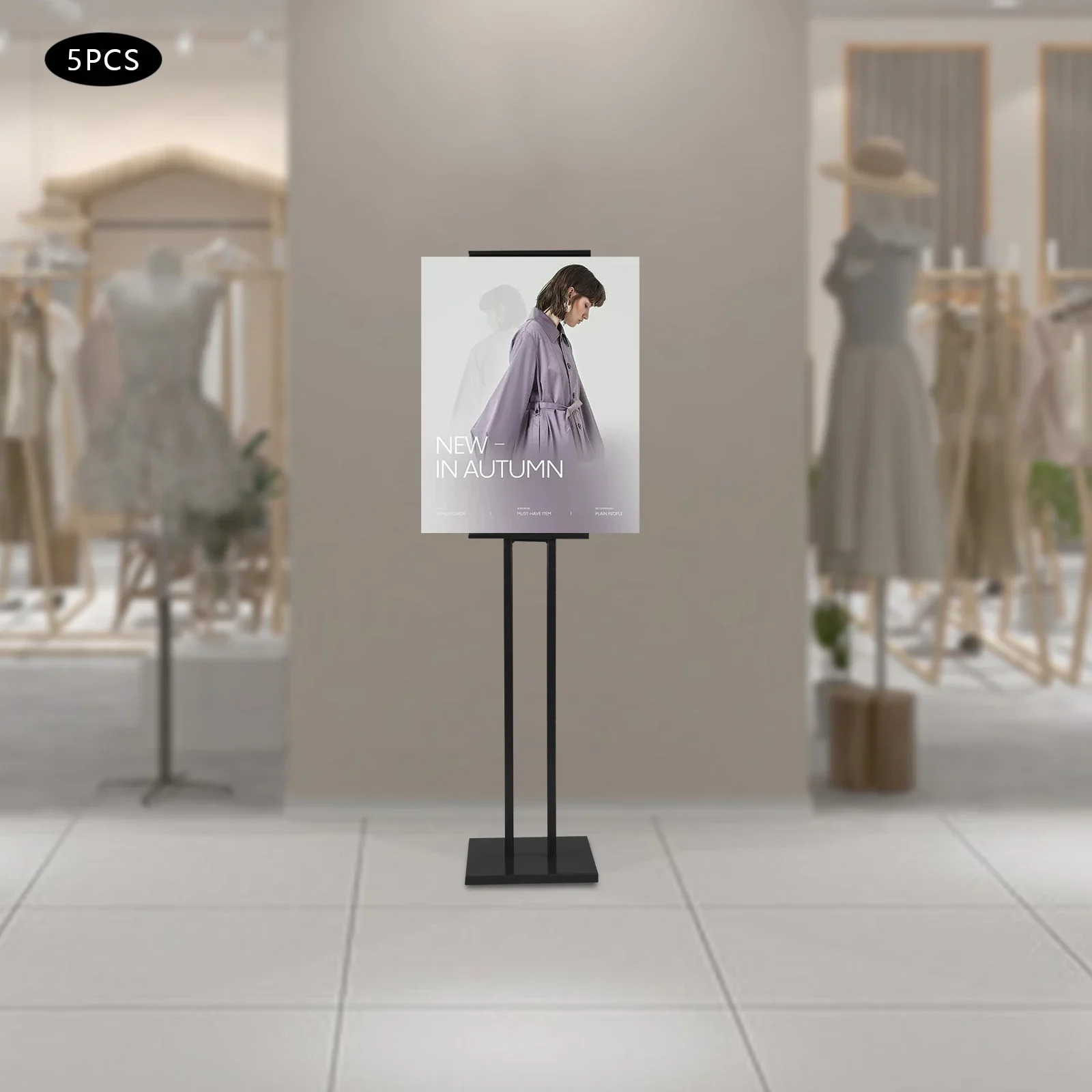 Double-Sided Display Poster Stand U-Shaped Groove For Easy Poster Placement, Connectable To Hang Larger Billboards