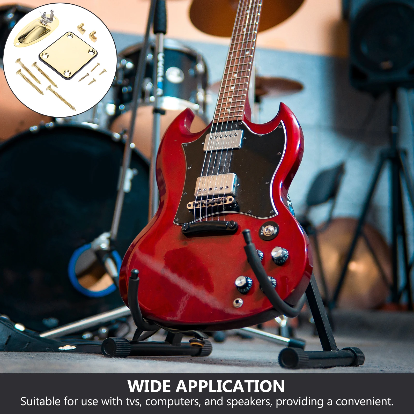 

1Set Electric Guitar Plate Durable Replacement Jack Plate Professional Crafting Suitable for Electric Guitar Bass Parts