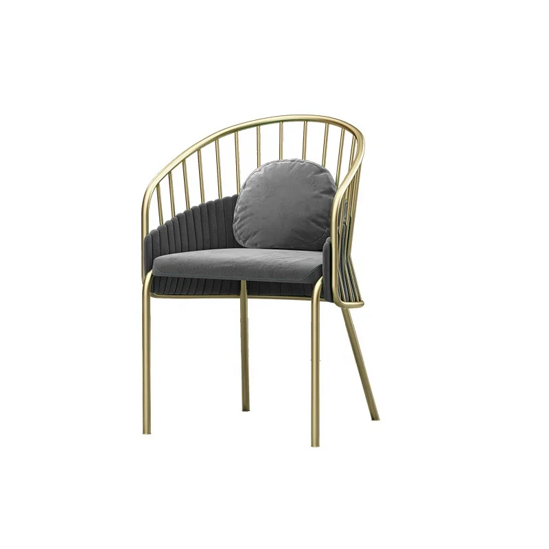 

Italian Light Luxury Dining Chair Dark Green Fabric Dining Table Chair Home Creative Single Leisure Chair