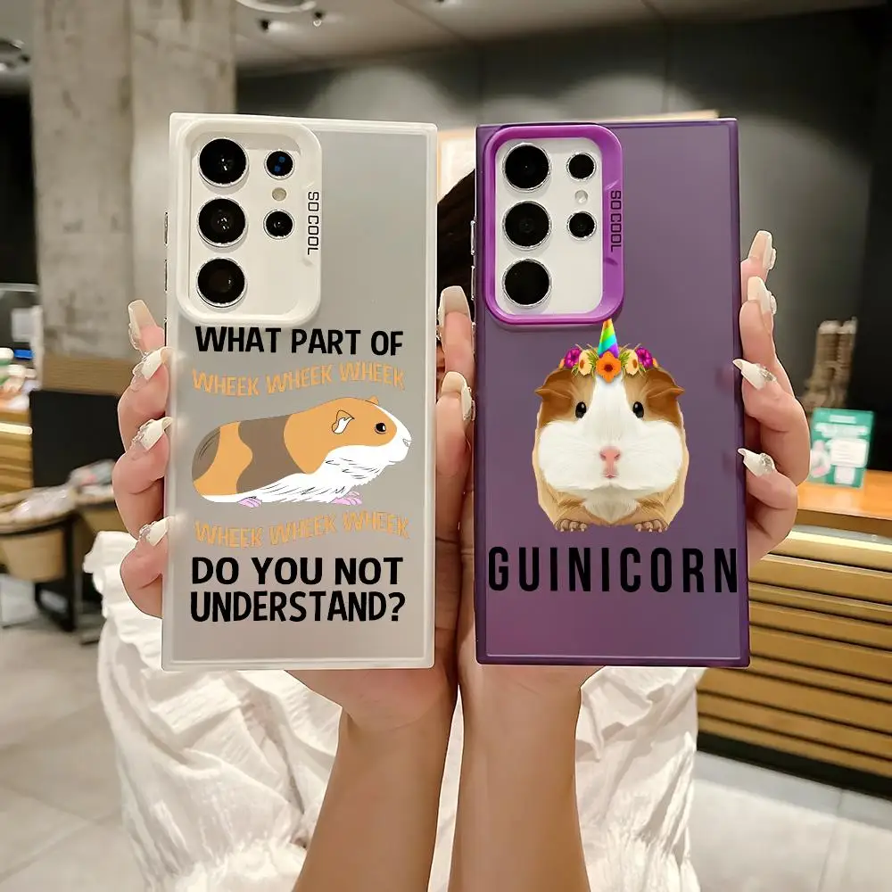 

Чехол для телефона с изображением морских свинок в стиле поп-арт для Samsung Galaxy S25 Edge S24 S23 S22 S21 S20 Ультра силиконовый цветной серебряный чехол для телефона