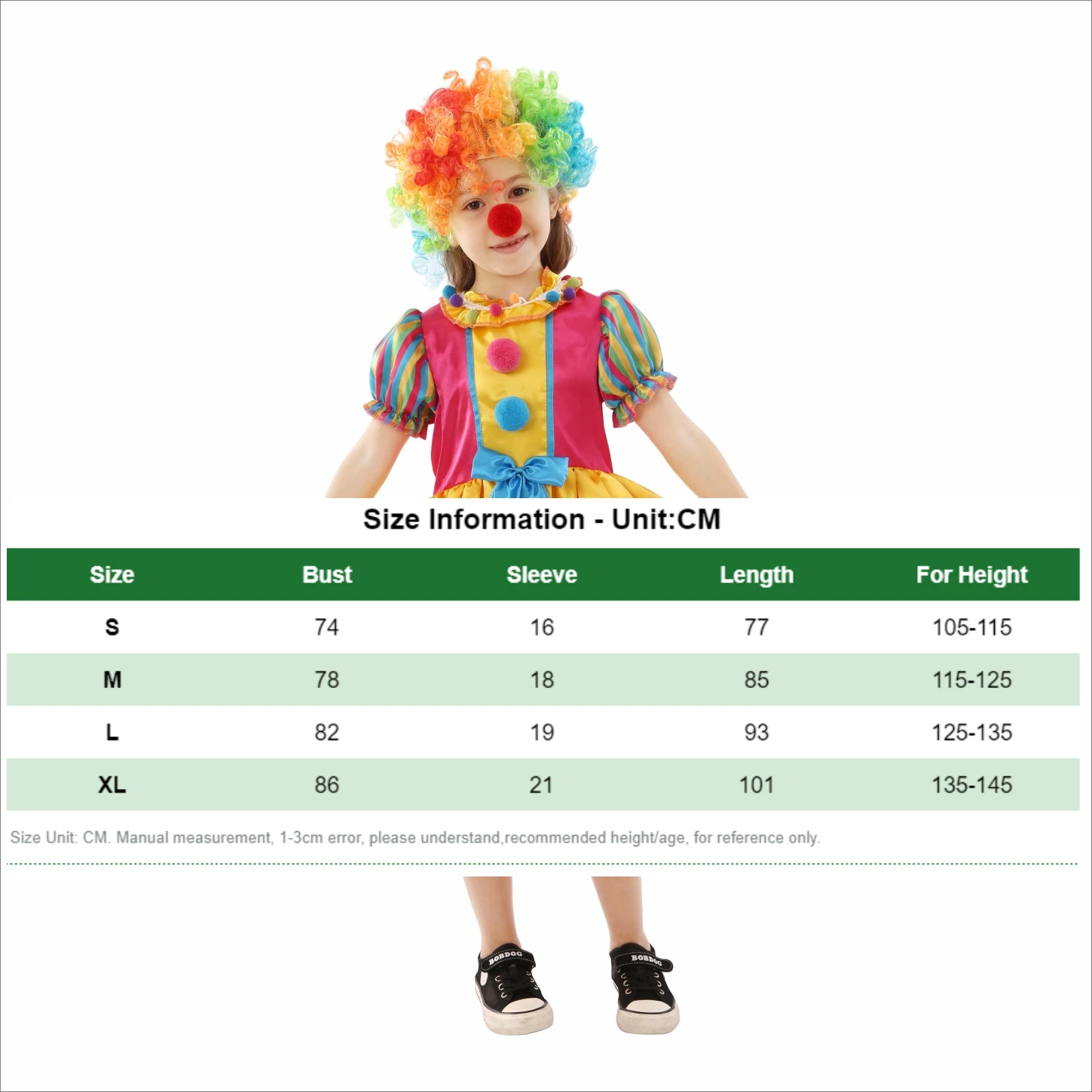 Children Funny Park Carnival Party Circus Clown Dress Up Outfit Kids Halloween Cosplay Role-Playing Costumes