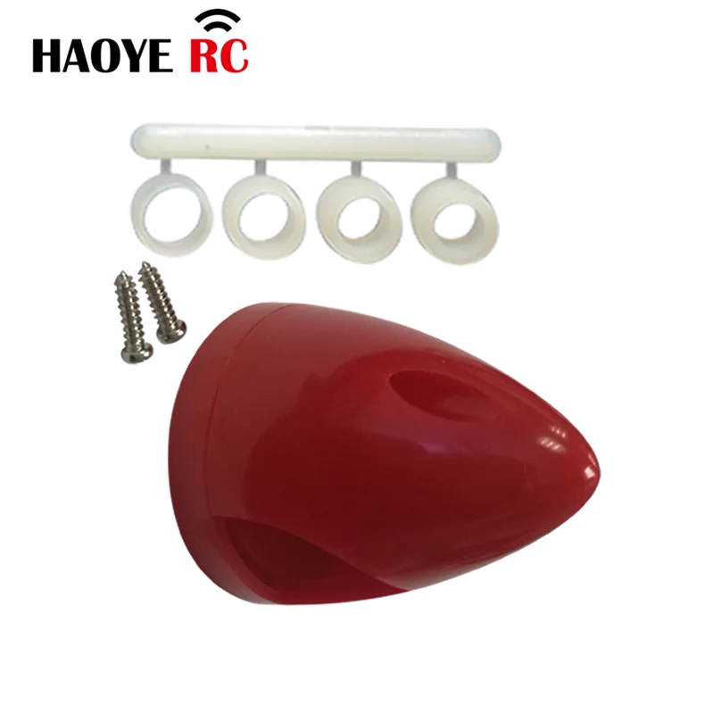 Haoye 1 Pc Round Tip Nylon Plastic RC Airplane Prop Propeller 1.5-4 Inch Spinner 2 Blade Red Color For RC Replacement Accessorry