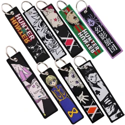 Japanese Anime Embroidery Key Fobs Key Tag Motorcycles Car Keychain Fashion Jewelry Key Ring Accessories Gift
