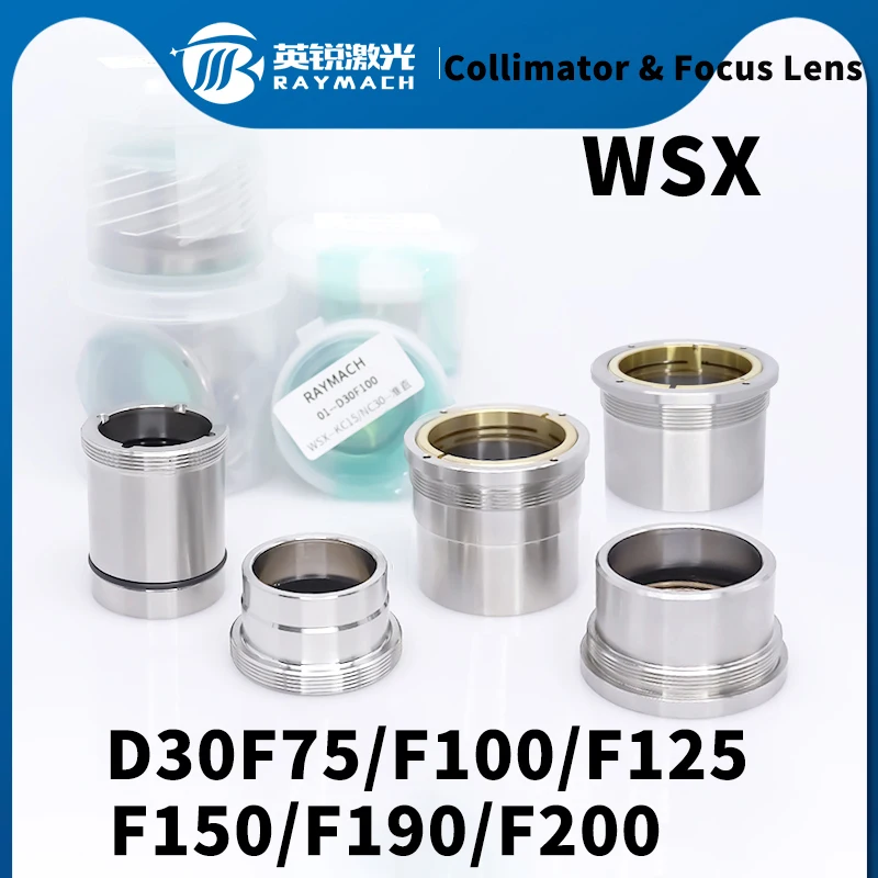 Raymach Focus Lens D30F125 With Lens Barrel Collimator Lens D37F100 WSX NC63A Original Model Fiber Laser Head KC15 NC30