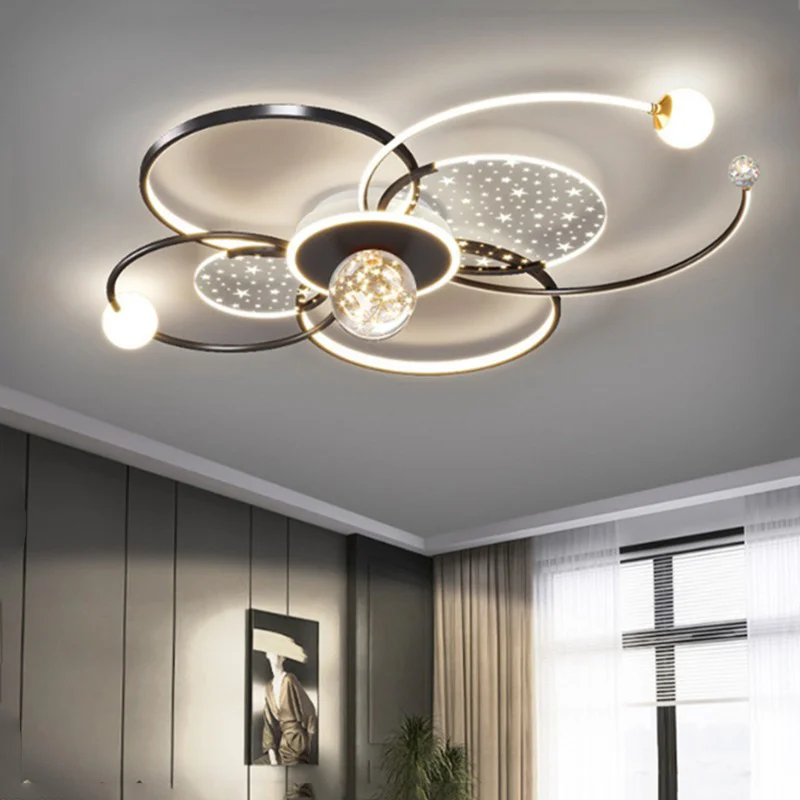 

Modern Gypsophila With Remote Control Stylish Minimalist Hall Ceiling Lamp Living Room Chandelier Smart Indoor Decorative Light