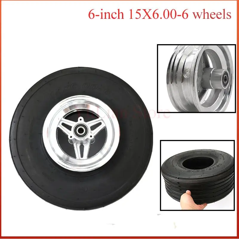 Roda 15x6.00-6 pneu 15*6.00-6 polegadas para 168cc karting go kart motocicleta pneu sem câmara de ar com peças do cubo