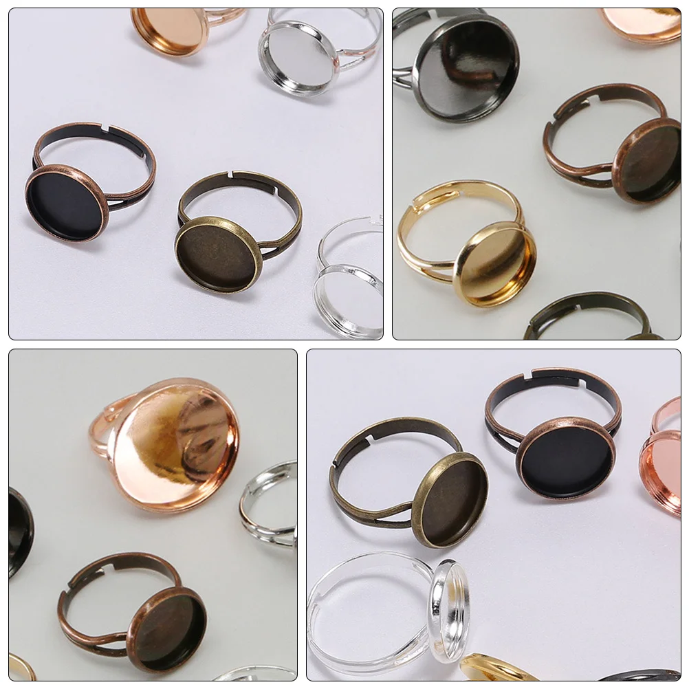 

30 Pcs Iron Ring Base DIY Inlay Simple Finger Girl Fashion Accessory Women Style Miss