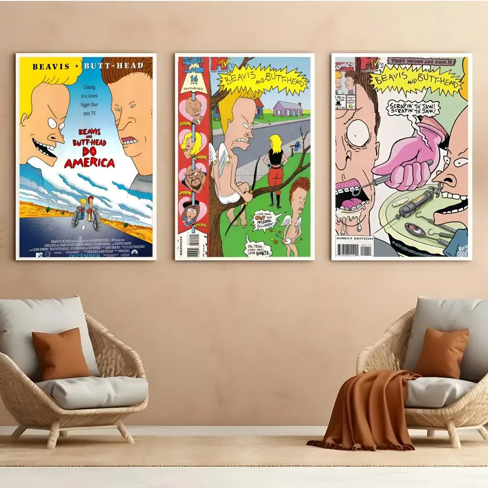 Beavis And Butthead Tv Anime Poster HD Anime Hot Theme Singer/OST/Movie-Waterproof Self-Stick Home Decor