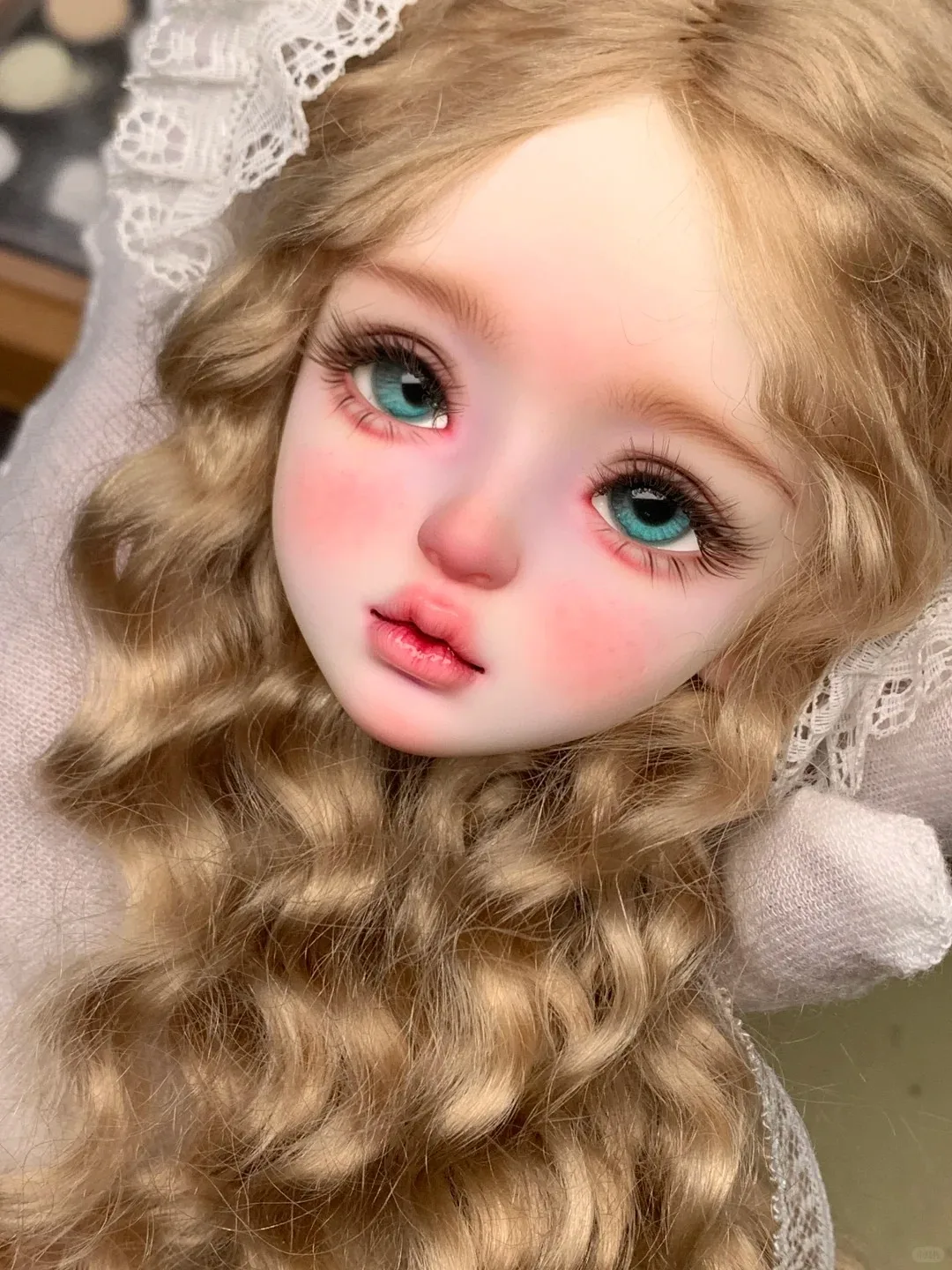 アンバー 1/4 SD BJD ドール アイコウ ヘッド 高品質レジン製 かわいいコレクタブルトイギフト - 女性用ヘッドのみ付属
