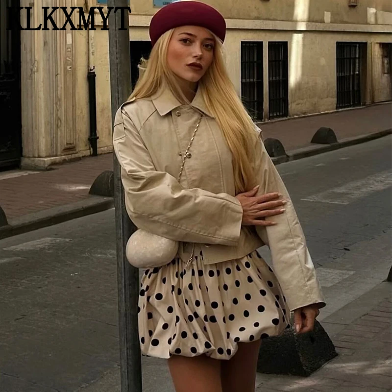 KLKXMYT Elegant Chic Polka Dot Balloon Culottes Mini Skirt 2026 Summer Casual Shorts Skirts Women Vacation Cute Pleated Skirts