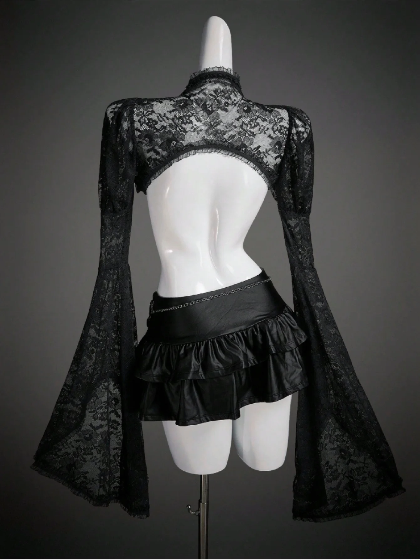 Female Gothic-Style Grace Halloween Costume Black Top