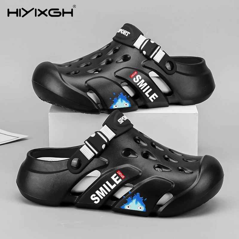 

Летние модные мужские массажные тапочки, домашние и уличные пляжные сандалии, удобные мягкие сабо, повседневная обувь, мужские домашние тапочки