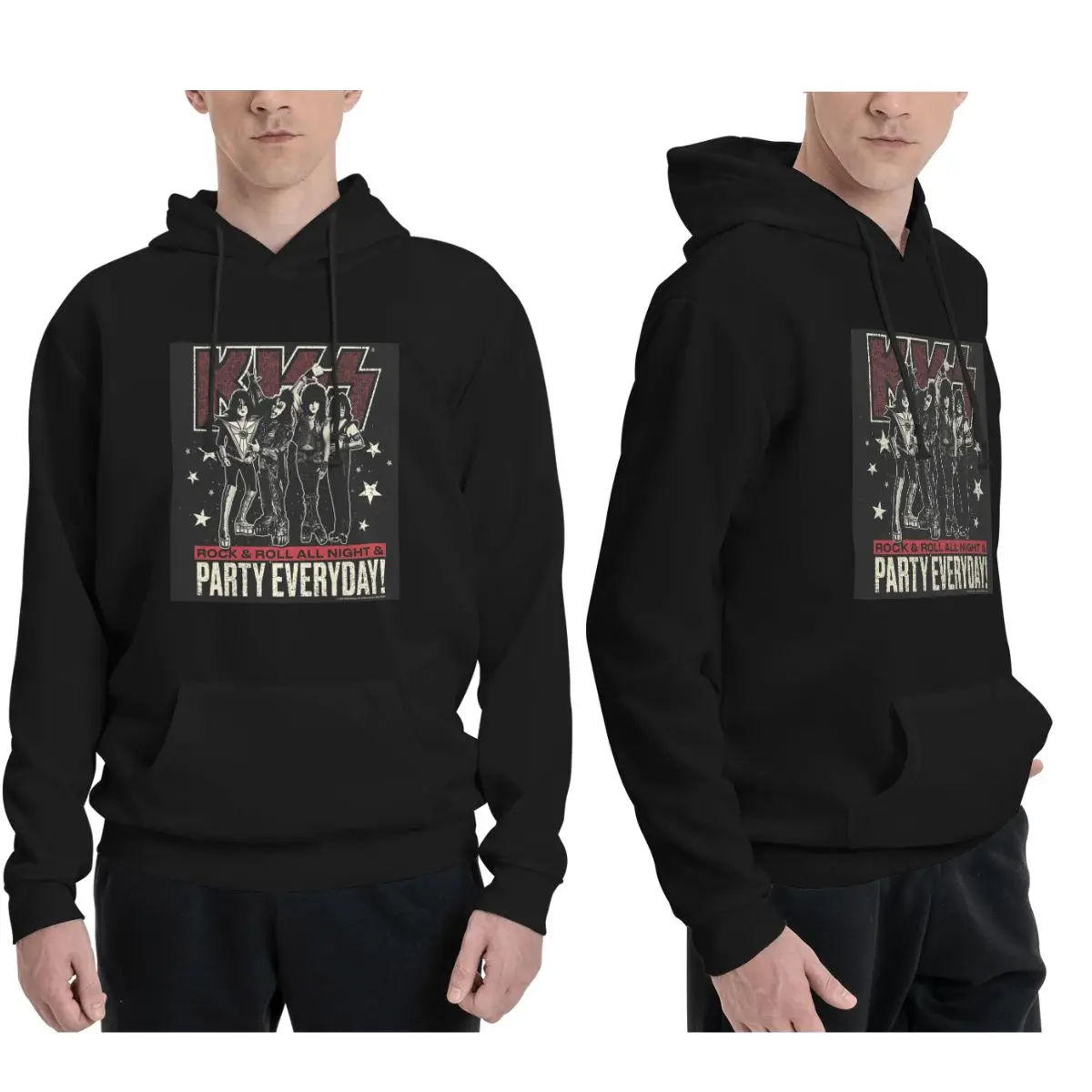 

Поцелуй - Рок-н-ролл Все ночи и вечеринки на каждый день! Толстовки мужские женские пуловеры толстовки с длинным рукавом с капюшоном осень зима