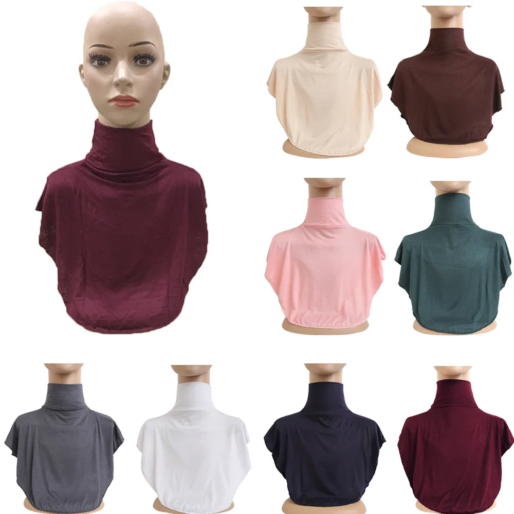 

Muslim Women's Neck Cover Soft Modal Jersey Full Cover High Neck Turtle Neck Cover Islamic Clothing Ladies Clothes Accessory