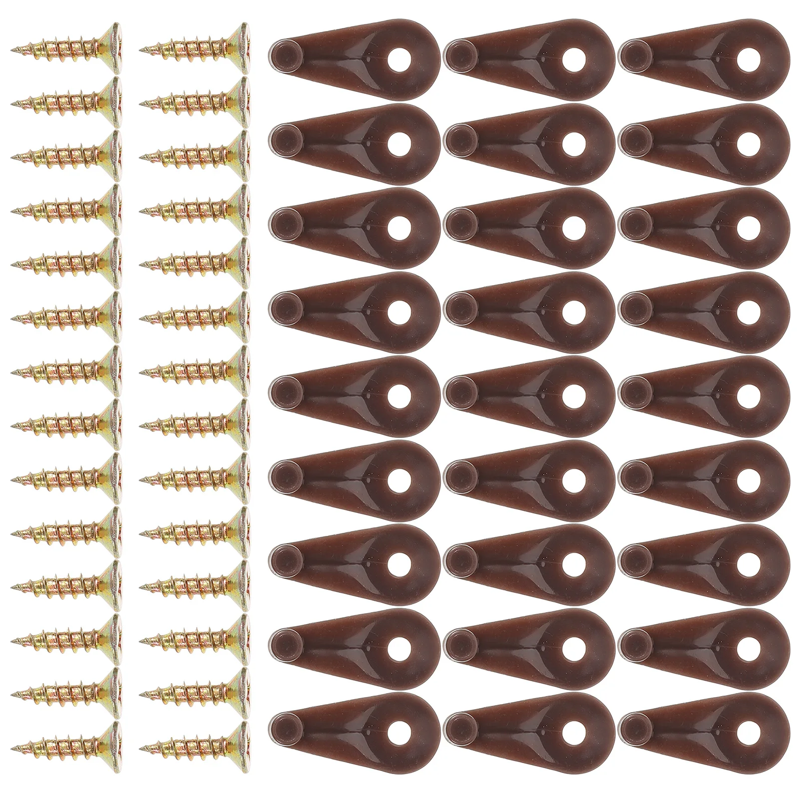 

1 set Mirror Clips Glass Holder Brown+ *16 Silver Each 50 Sturdy Rustproof Wall Mounting Shelf Accessories Plastic Cabinet