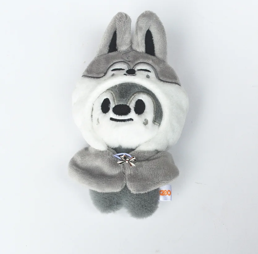Skzoo 12 cm knuffel schattige hoofdband Kawaii verdwaalde wolf pluche pop sleutelhanger slaapkamer decoratie kindercadeau rugzak hanger