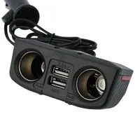 2 Way Splitter 2USB Car Charger DC 12V-24V Dual USB Charging Car Multifunction Charger Car Interior Replacement Parts