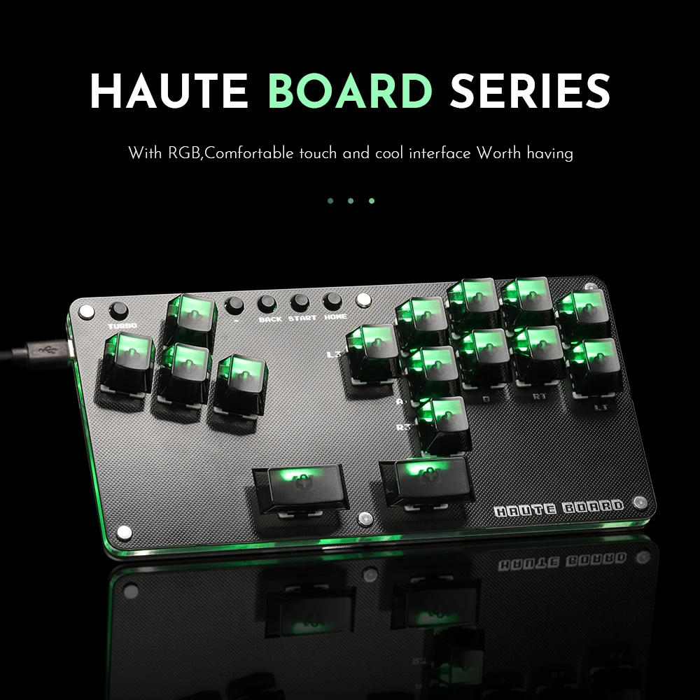 Haute42- COSMOX Mini Stickless Arcade Controller Fightstick Hitbox for PC /Ps3/ Ps4 /Switch Arcade Joystick Fight Sticks Ps4