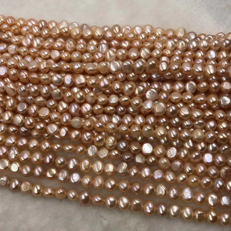ELEISPL Wholesale 12 Strands 7-8MM Nugget Baroque Real Pearls Loose Strings White Pink Purple Beads  #1022