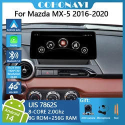 10.25inch For Mazda MX-5 2016-2020 Car Multimedia Video Player Radio Gps Navigation Android14 8-core 8+256GB Removable knob