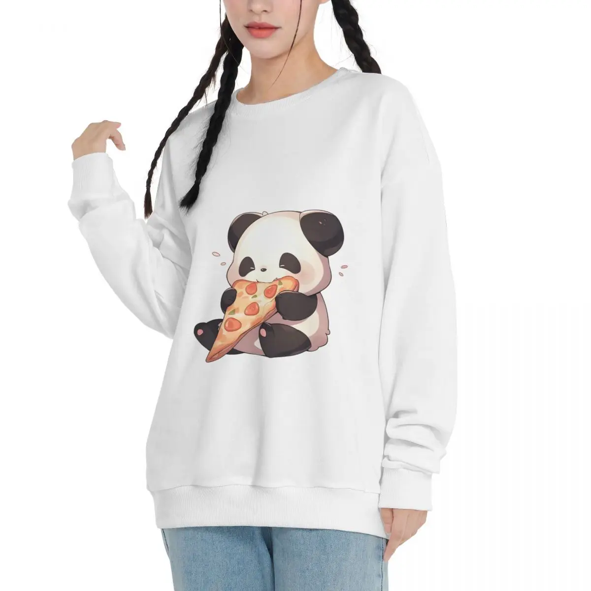 320g Cotton Polyester Autumn and winter Cute Pizza And Animal trend warm Adult Sweatshirts for couples