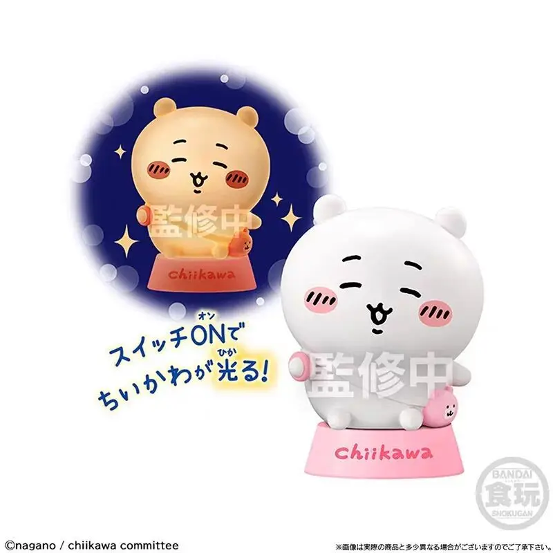 Bandai Chiikawa Anime Night Light Figure Shokugan Usagi Hachiware Cute Mini Collectible Desktop Bedroom Lamp For Anime Fans view 3