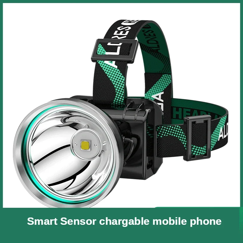 LED Induction Headlight USB Rechargeable Strong Light Portable Lamp Tube Fixed Focus Long Endurance Night Fishing Camping Lamp