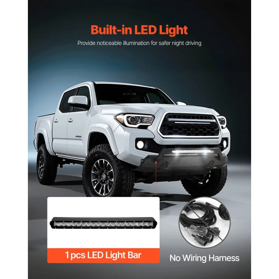 المصد الأمامي متوافق مع 20162023 تويوتا تاكوما مع شريط إضاءة LED