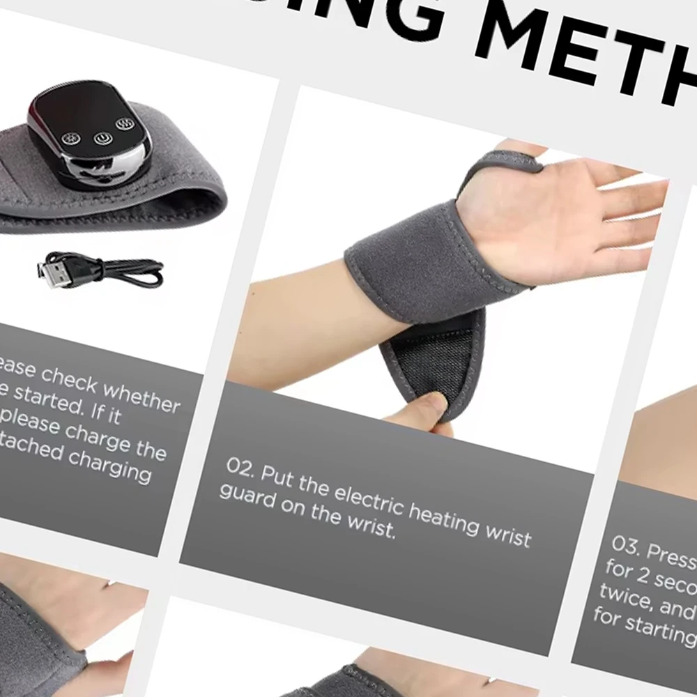 

Heating Wrist Protector Sports Protection Breathable Support Sleeve Hand Joint Brace Tool Heat Health Care Device