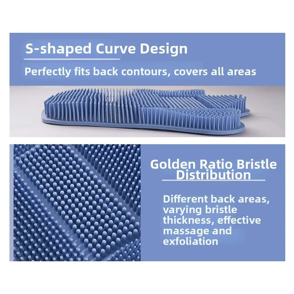 Extra-Large Back Scrubber Suction Cup Ergonomic Design Foot Scrubber Mat Deep Massage Remove Dead Skin Exfoliating Foot Brush