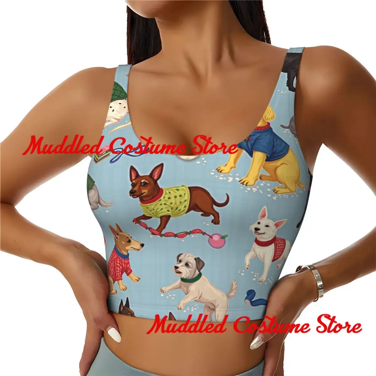 

Funny Dogs In Sweaters Kawaii Women's Sportswear Polyester Spandex Blend Gym Running Yoga Meme Design Breathable Shockproof