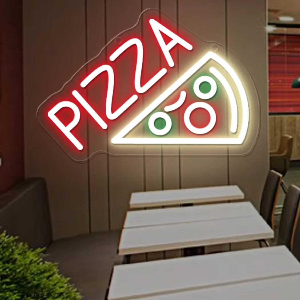 Pizza LED Neon Sign Light Pizza Shop Fast Food Pizzeria Neon Sign Indoor LED Lamp For Store Business Sign Wall Decoration Neon