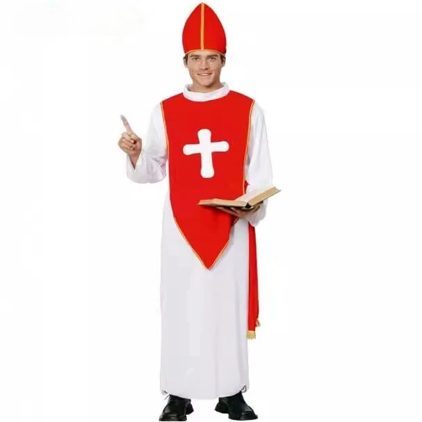 Halloween costume adult cosplay male missionary priest priest costume marital nun costume cross