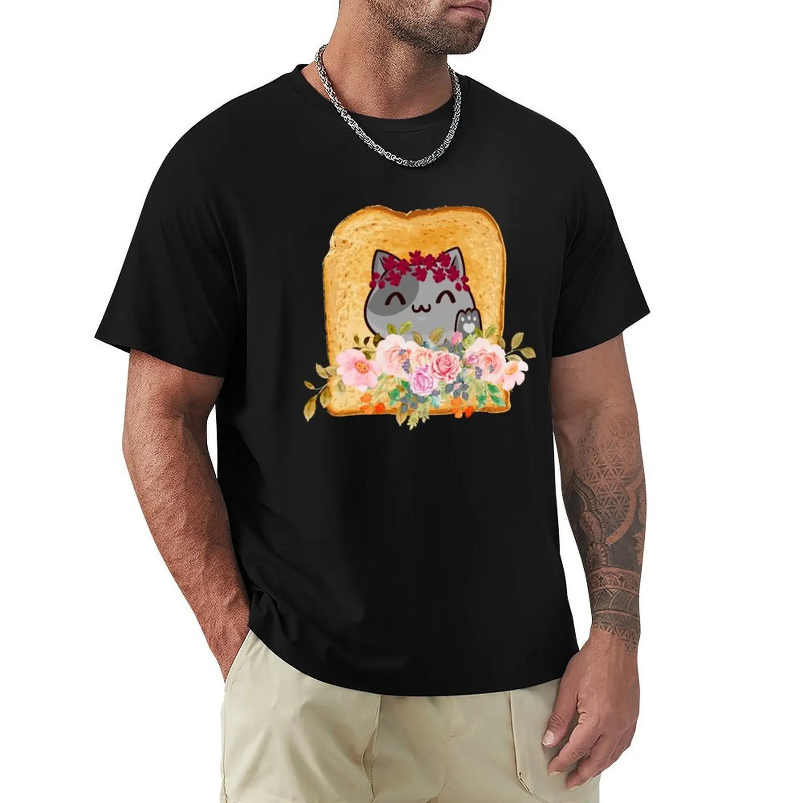Cat Flower Toast 159 T-Shirt t shirt man designer T-Shirt