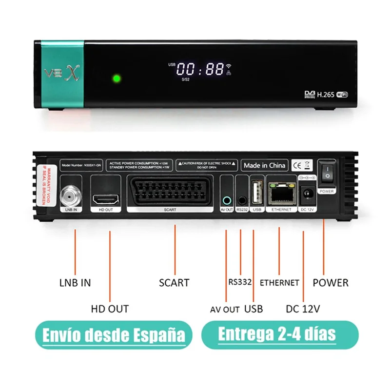 

【NEW】V8X DVB-S/S2/S2X Digital Satellite Receiver Full HD 1080P HEVC Built-In Wifi Support CA Card TV Receiver UK Plug