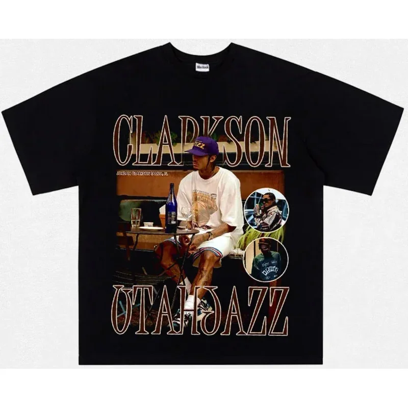 

Clarkson Vintage Nba Clarkson American Vintage Loose-fitting Print Short-sleeved Oversized T Shirt Harajuku Men Clothing