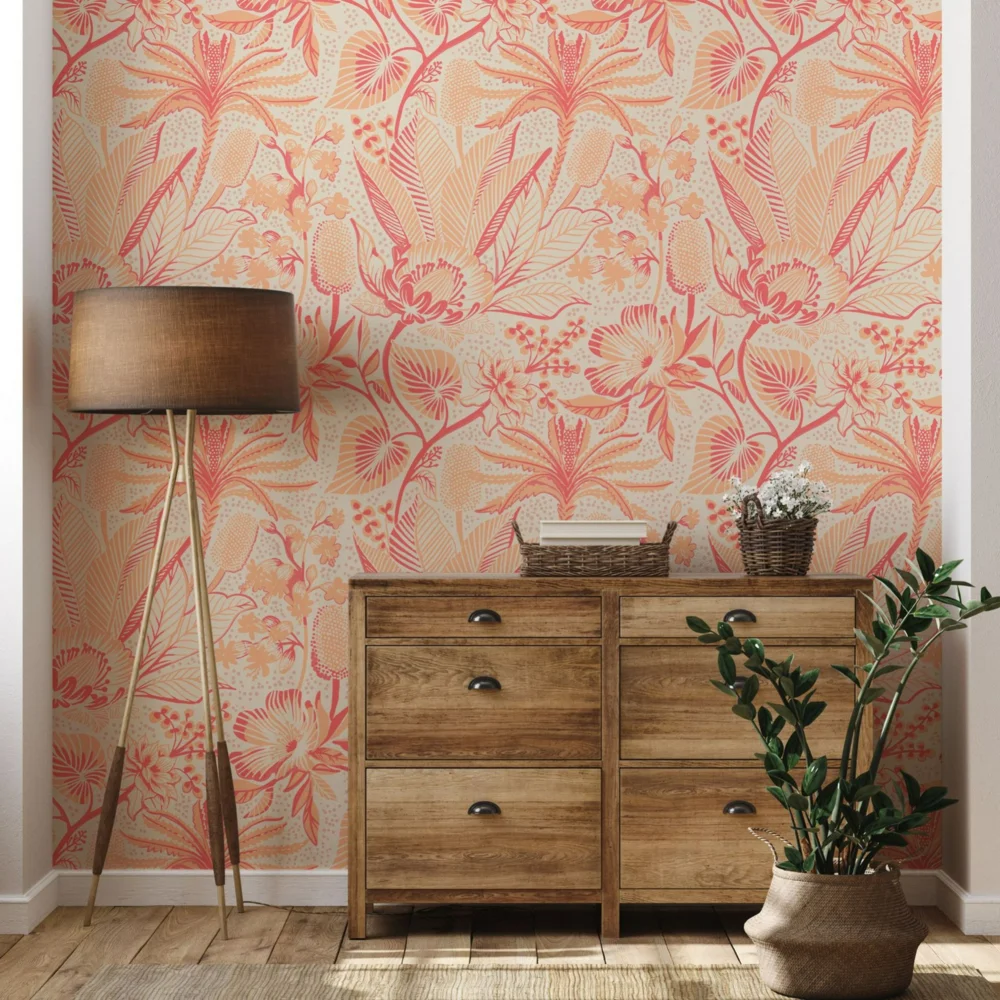 Tropical Palm Leaf Peel and Stick Wallpaper Floral Removable Contact Paper Botanical Self Adhesive Wall Paper for Cabinets